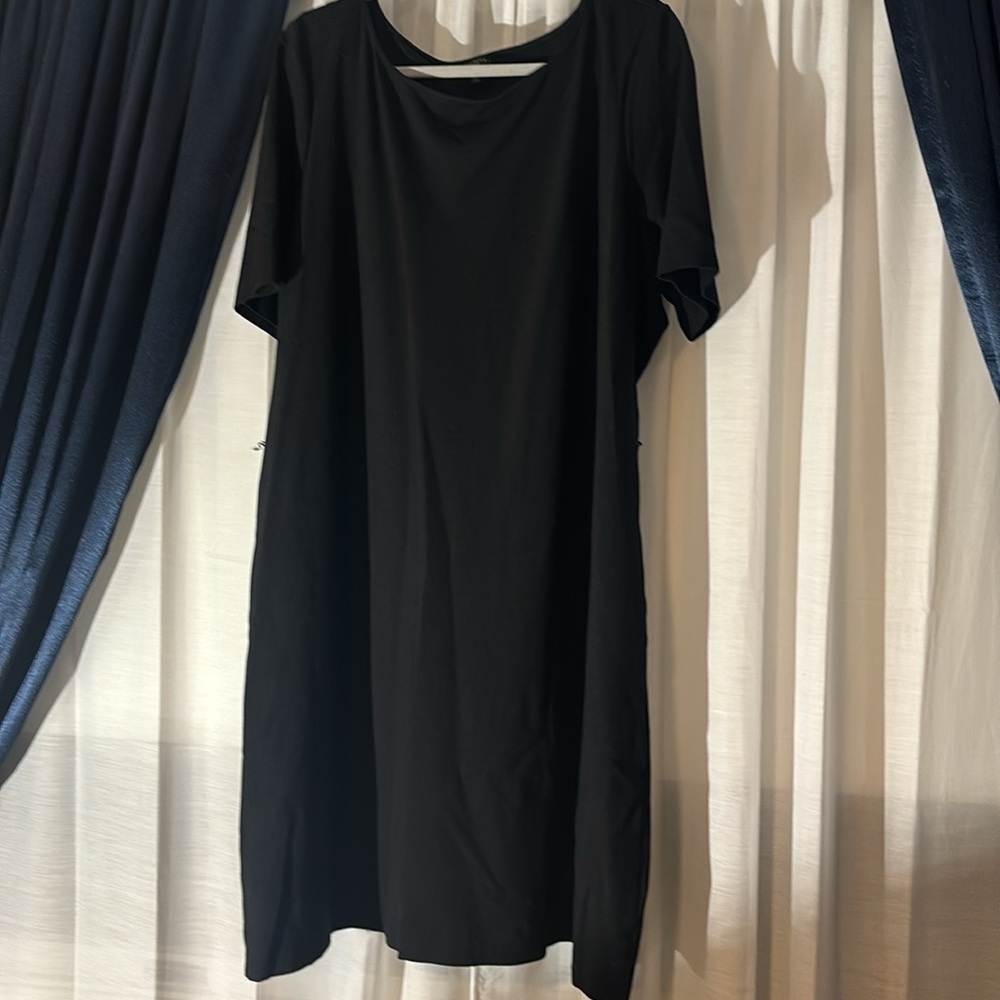 Talbots size 22 classic black sheath dress cotton. Nice fabric